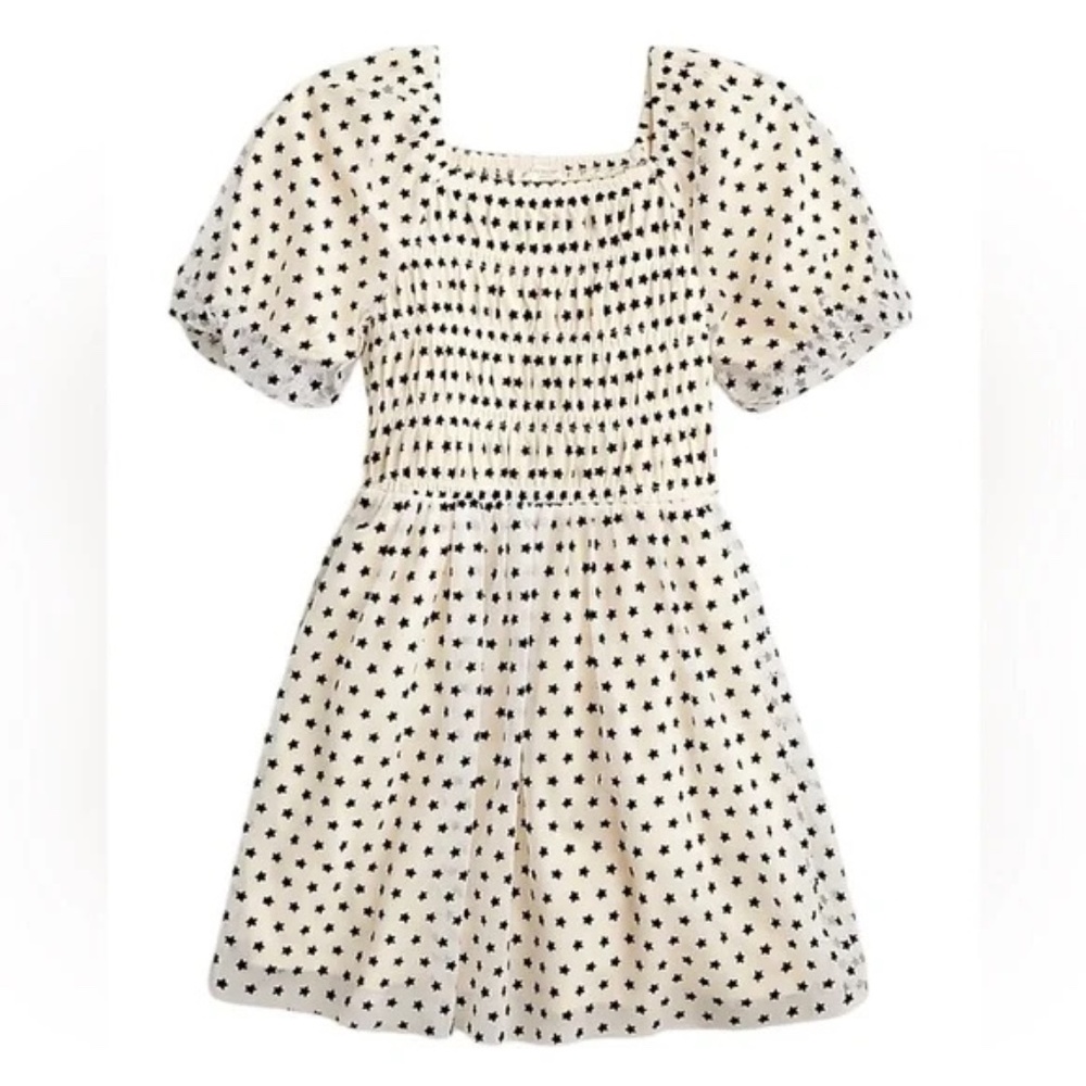 *Excellent Cond* Girls’ Cream/Blk Stars Celebration Dress in Star Tulle - Size 5